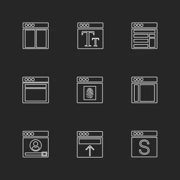 Website , web , user interface , web app , eps icons set vector Stock Illustration
