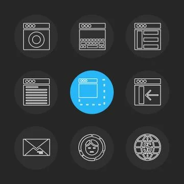 Website , web , user interface , web app , eps icons set vector 스톡 일러스트