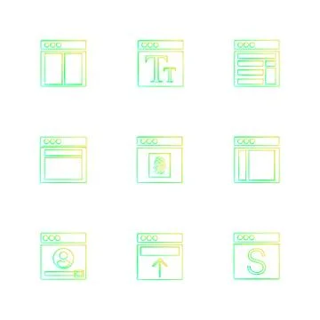 Website , web , user interface , web app , eps icons set vector Illustrazione stock