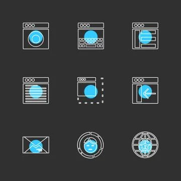 Website , web , user interface , web app , eps icons set vector Illustrazione stock