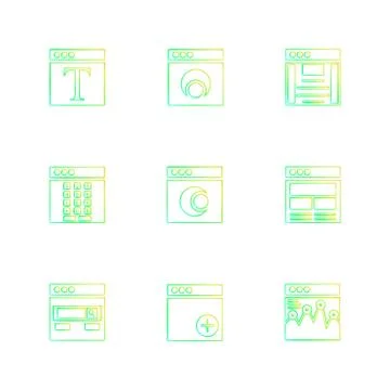 Website , web , user interface , web app , eps icons set vector Stock Illustration