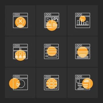 Website , web , user interface , web app , eps icons set vector Illustrazione stock