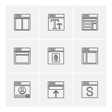 Website , web , user interface , web app , eps icons set vector Illustrazione stock