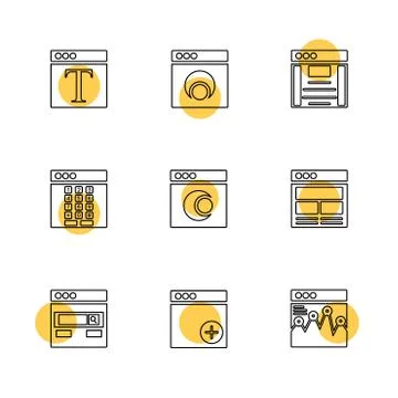 Website , web , user interface , web app , eps icons set vector Illustrazione stock