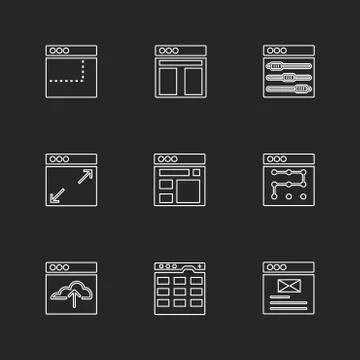 Website , web , user interface , web app , eps icons set vector Illustrazione stock