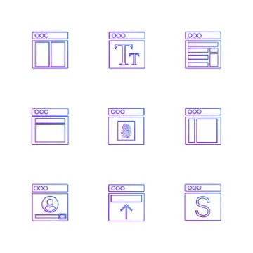 Website , web , user interface , web app , eps icons set vector Stock Illustration