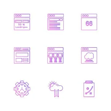 Website , web , user interface , web app , eps icons set vector Illustrazione stock