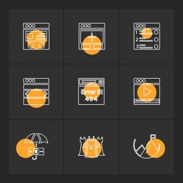 Website , web , user interface , web app , eps icons set vector Illustrazione stock