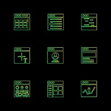 Website , web , user interface , web app , eps icons set vector Illustrazione stock