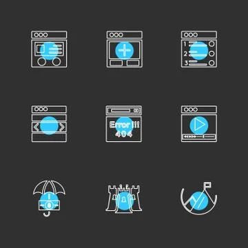 Website , web , user interface , web app , eps icons set vector Illustrazione stock