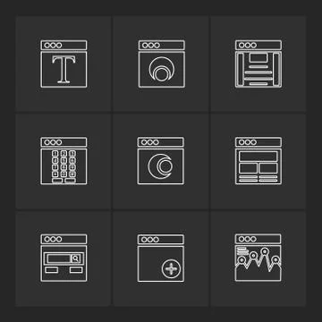 Website , web , user interface , web app , eps icons set vector Illustrazione stock