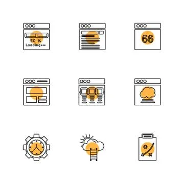 Website , web , user interface , web app , eps icons set vector Illustrazione stock