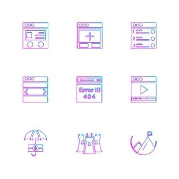 Website , web , user interface , web app , eps icons set vector Stock Illustration