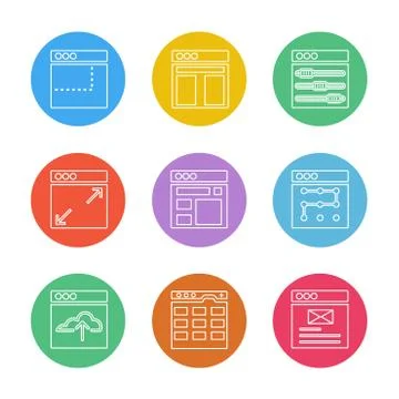 Website , web , user interface , web app , eps icons set vector Stock Illustration