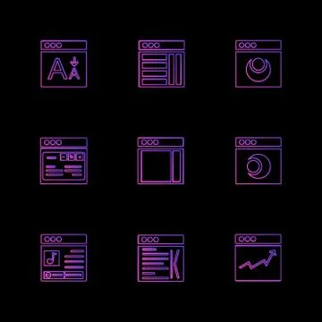 Website , web , user interface , web app , eps icons set vector Stock Illustration