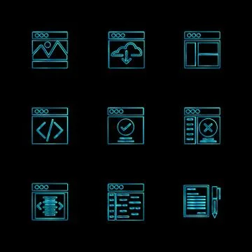 Website , web , user interface , web app , eps icons set vector Illustrazione stock