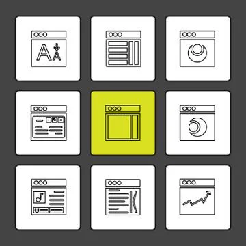 Website , web , user interface , web app , eps icons set vector Stock Illustration