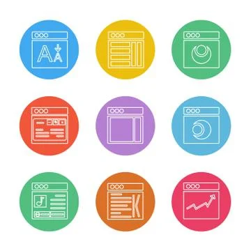 Website , web , user interface , web app , eps icons set vector Stock Illustration