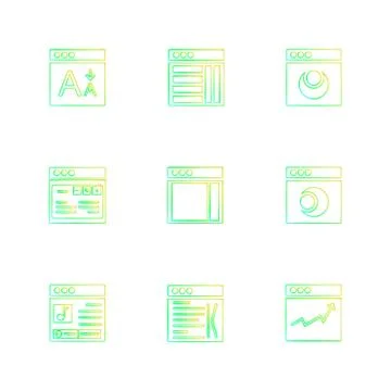 Website , web , user interface , web app , eps icons set vector Stock Illustration