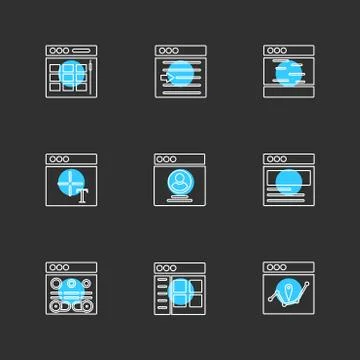Website , web , user interface , web app , eps icons set vector 스톡 일러스트