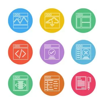 Website , web , user interface , web app , eps icons set vector Illustrazione stock