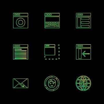 Website , web , user interface , web app , eps icons set vector Illustrazione stock