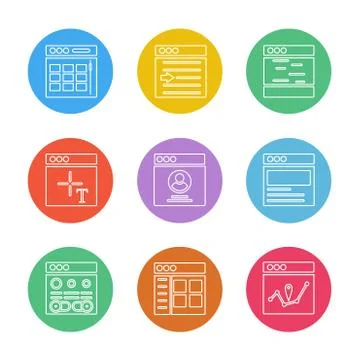 Website , web , user interface , web app , eps icons set vector Illustrazione stock