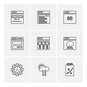 Website , web , user interface , web app , eps icons set vector Stock Illustration