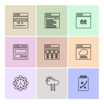Website , web , user interface , web app , eps icons set vector Illustrazione stock