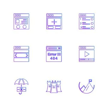 Website , web , user interface , web app , eps icons set vector Illustrazione stock