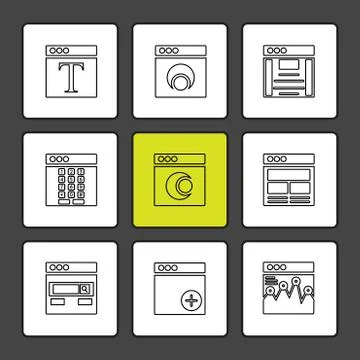 Website , web , user interface , web app , eps icons set vector Illustrazione stock