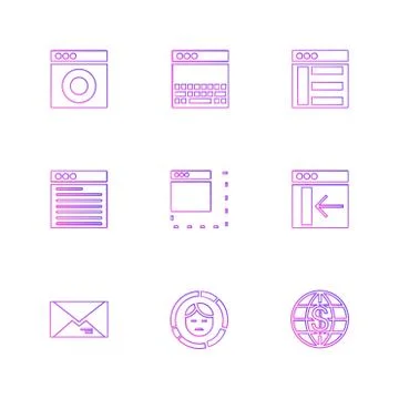 Website , web , user interface , web app , eps icons set vector Illustrazione stock