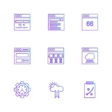 Website , web , user interface , web app , eps icons set vector Stock Illustration