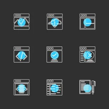 Website , web , user interface , web app , eps icons set vector Illustrazione stock