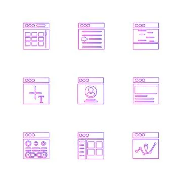 Website , web , user interface , web app , eps icons set vector Illustrazione stock