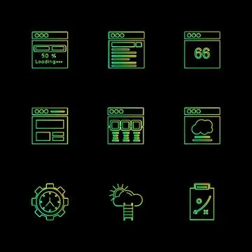 Website , web , user interface , web app , eps icons set vector Stock Illustration