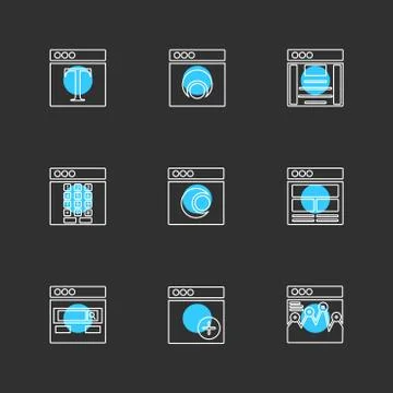 Website , web , user interface , web app , eps icons set vector Stock Illustration