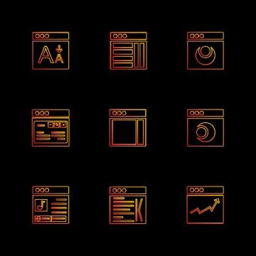 Website , web , user interface , web app , eps icons set vector Illustrazione stock