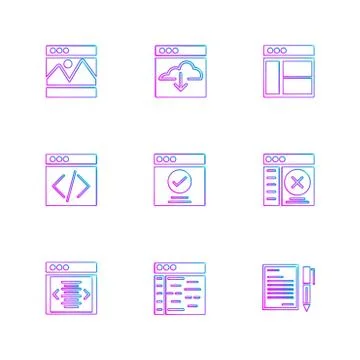 Website , web , user interface , web app , eps icons set vector Ilustración de archivo