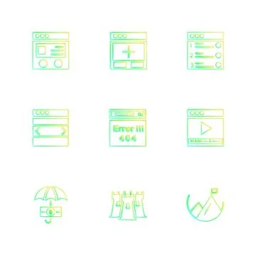 Website , web , user interface , web app , eps icons set vector Stock Illustration