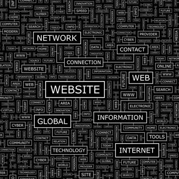WEBSITE WEBSITE. Seamless pattern. Word cloud illustration. Copyright: xZo... Stock Photos