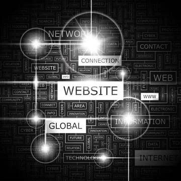 WEBSITE WEBSITE. Word cloud illustration. Tag cloud concept collage. Copyr... 写真素材
