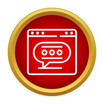 Website window displaying a chat bubble icon Illustrazione stock