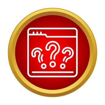 Website window displaying multiple question marks icon Illustrazione stock