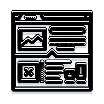 Website wireframe displaying user interface elements and layout イラスト素材