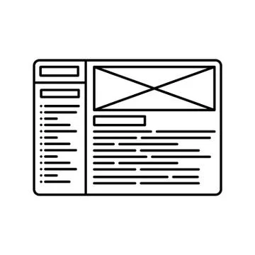 Website wireframe line icon. Outline illustration for website or logo design Stock Illustration