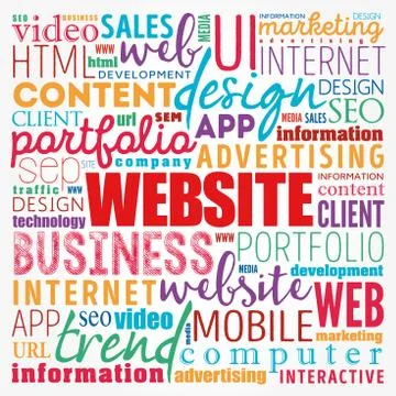 WEBSITE word cloud collage, business concept background Stock Illustration