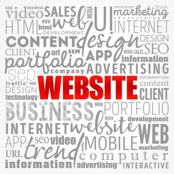 WEBSITE word cloud collage, business concept background Illustrazione stock