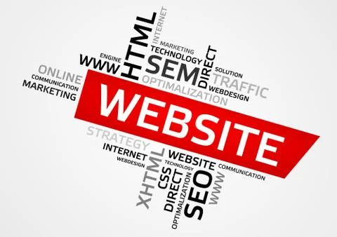WEBSITE word cloud, tag cloud, vector graphics - business and internet concep Illustrazione stock