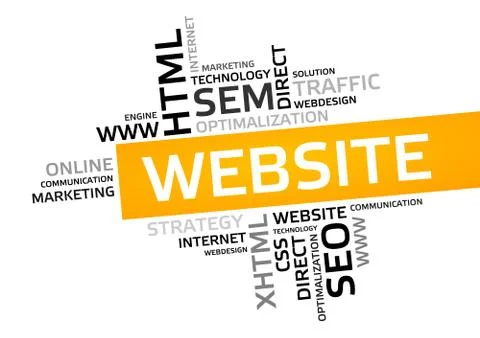 WEBSITE word cloud, tag cloud, vector graphic - business and internet concept Stock Illustration